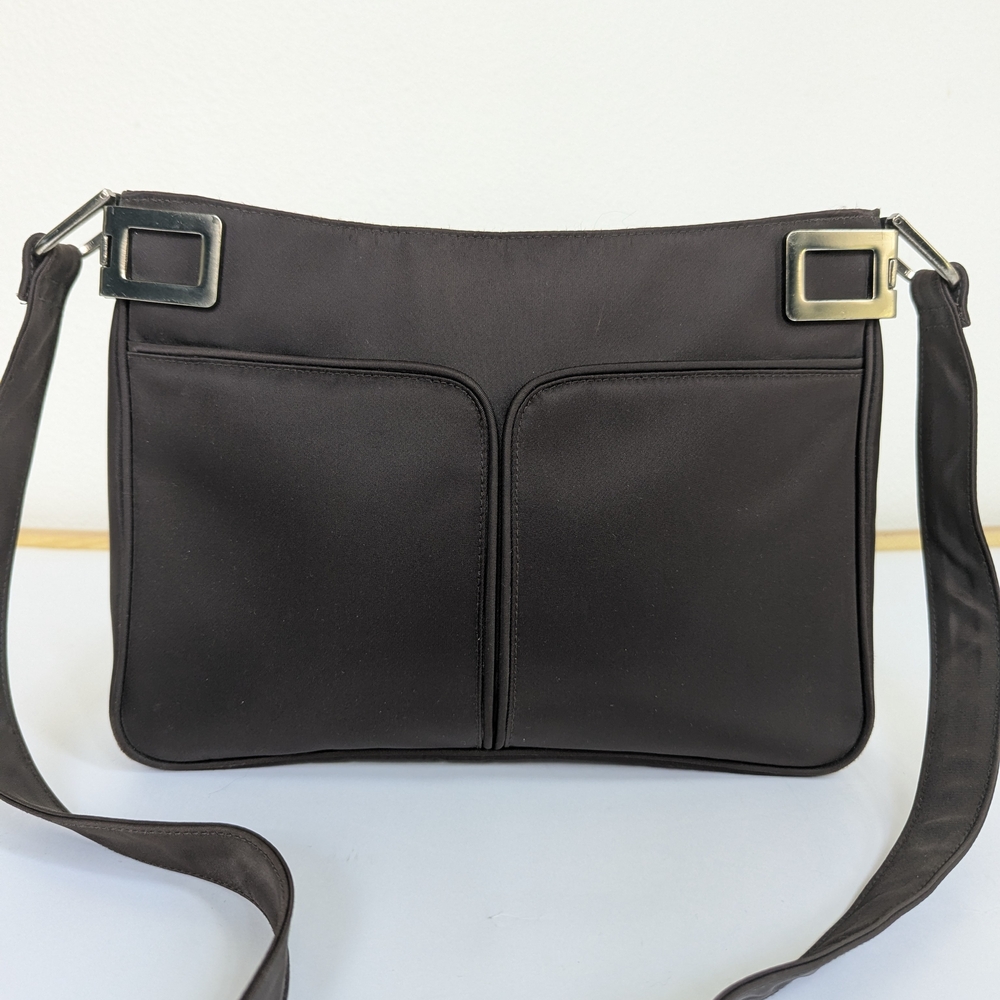 DKNY Y2K Satchel Nylon Bag Brown Slim‎ Structured Architectural
